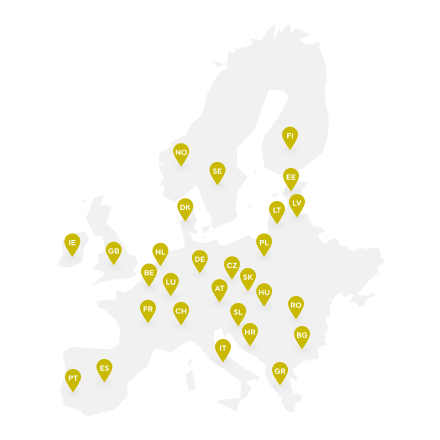 MINI Ladenetz auf Europakarte